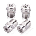 Stainless steel threaded pressure washer spray nozzle tips, metal hex head and outlet