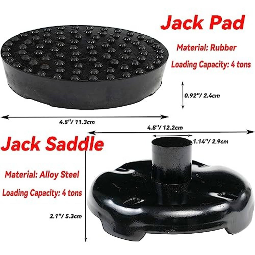 Round black floor jack saddle rubber pad with studded top