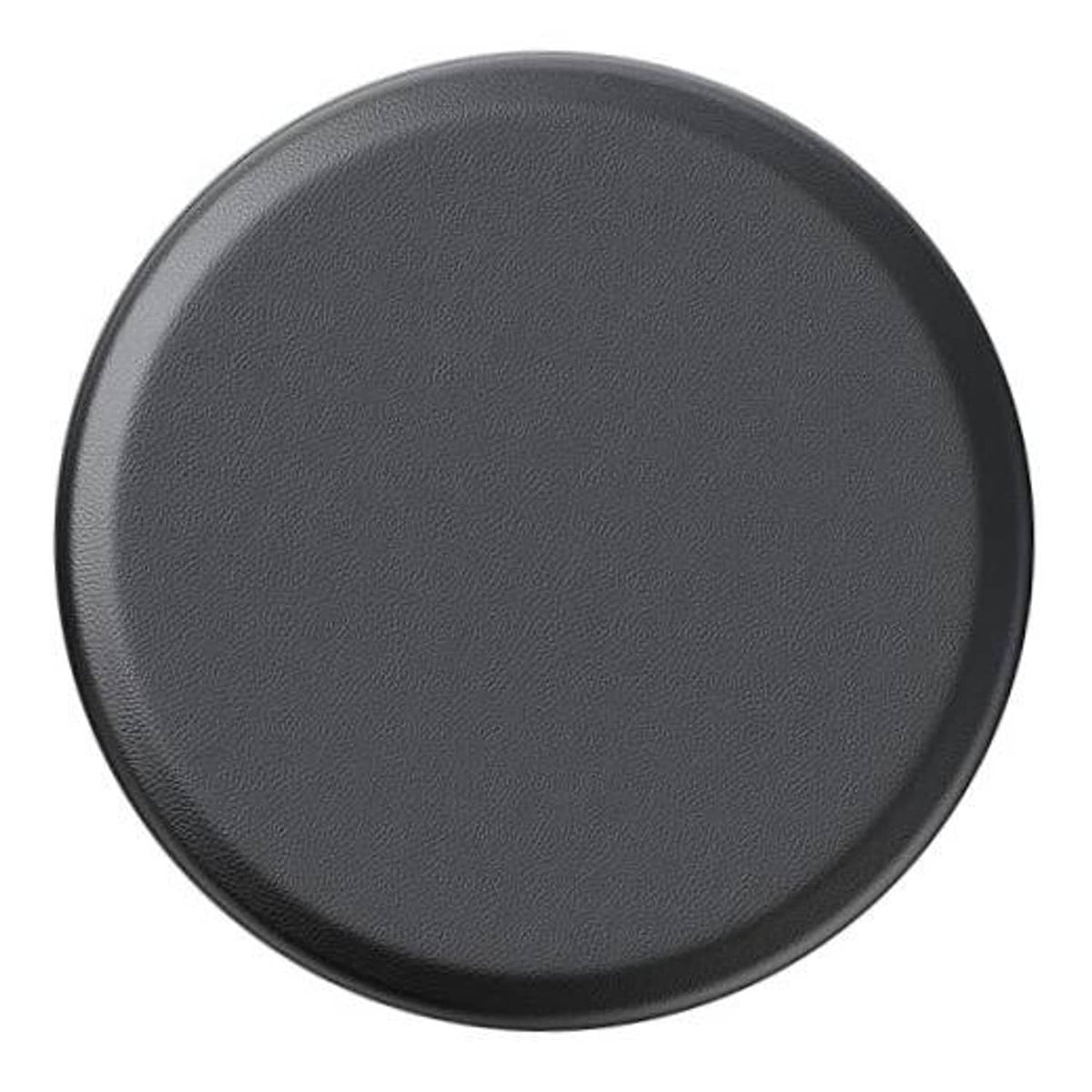 Thick spare tire cover, round dark gray/black textured surface with protective edge trim.