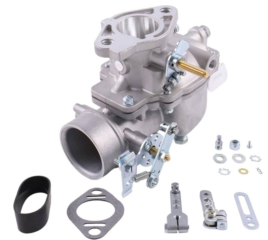 Carburetor assembly with intake manifold opening and included gasket and mounting bracket