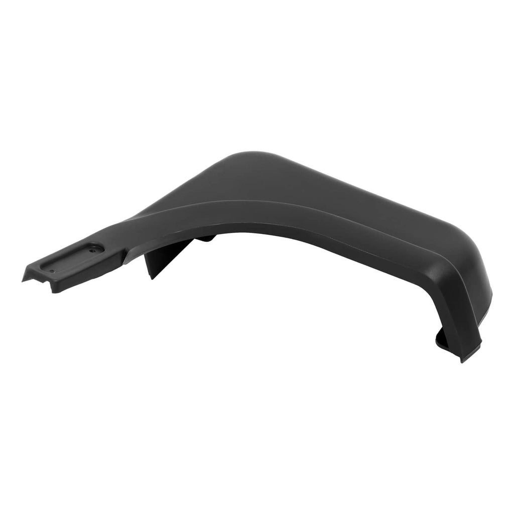 Black plastic fender cap with angled profile and mounting tab holes