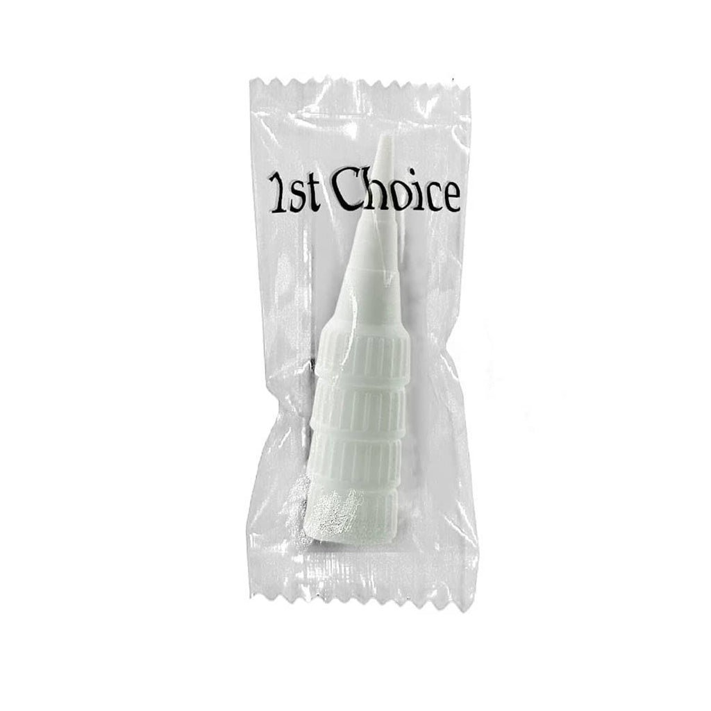 Snip-tip applicator cap pack in clear pouch, 1st Choice, white tips