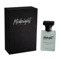 Pheromone-infused cologne spray bottle with black cap and matching black gift box