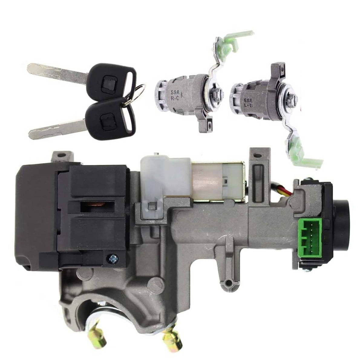 Ignition lock cylinder assembly with 2 keys and connector plug