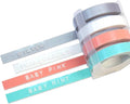 Embossing label maker refill tapes in pastel silver, baby pink, baby mint, and beige