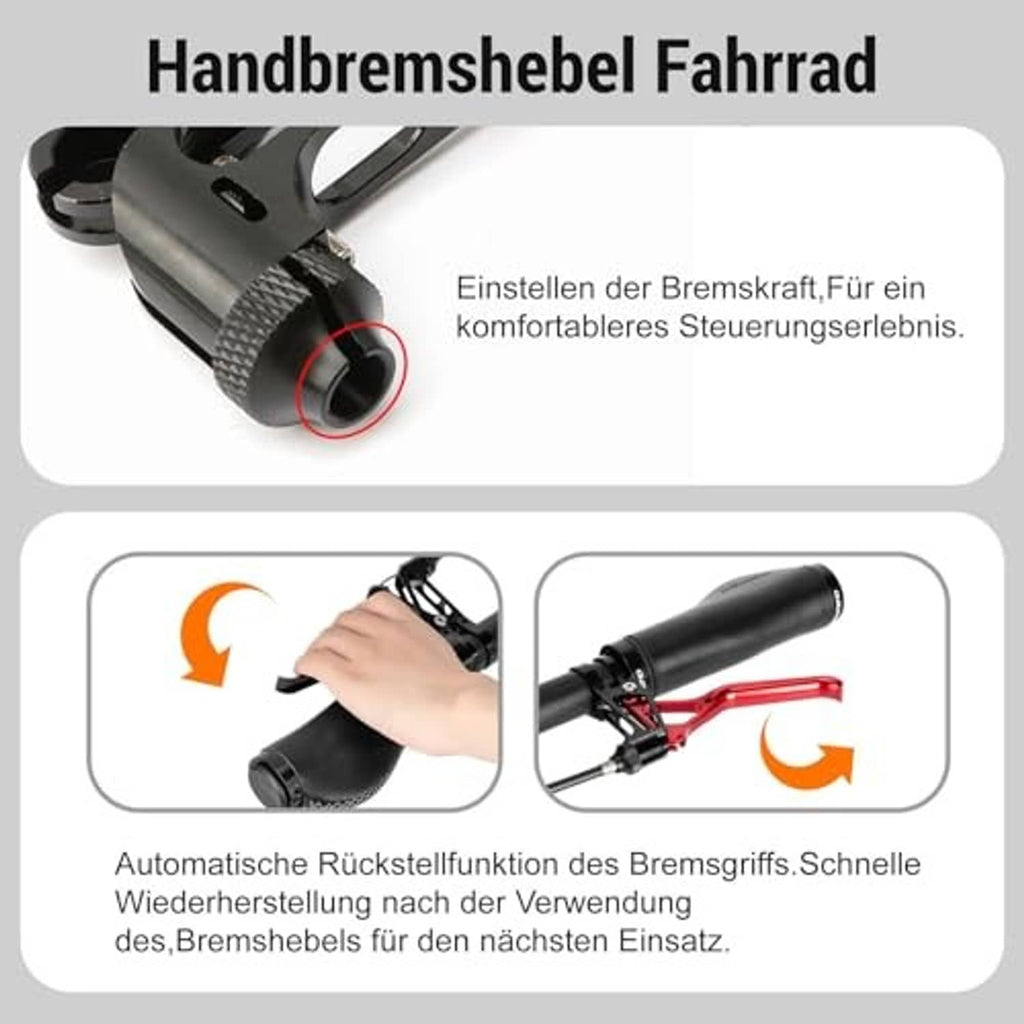Black bicycle brake lever with textured rubber grip and adjustable power ring