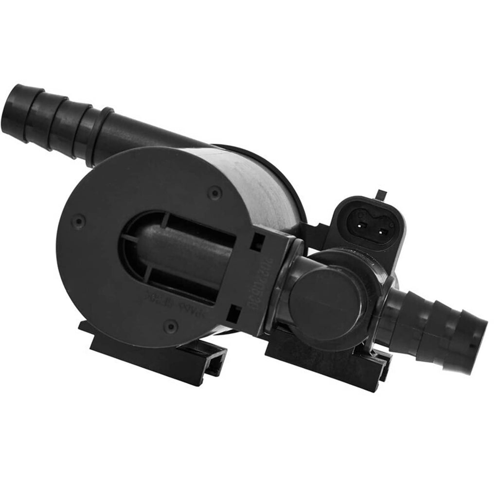 Vapor canister vent solenoid valve showing circular port face and black electrical connector