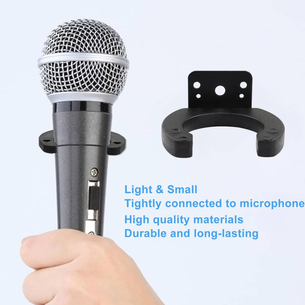 Black U-shaped microphone holder clip for mic stand