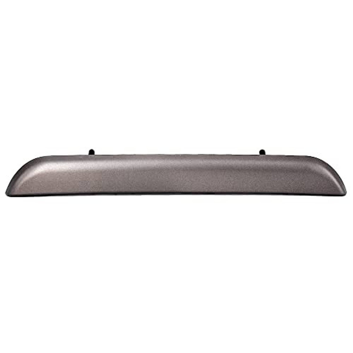 Front hood handle grab, gray metal handle with two visible mounting posts