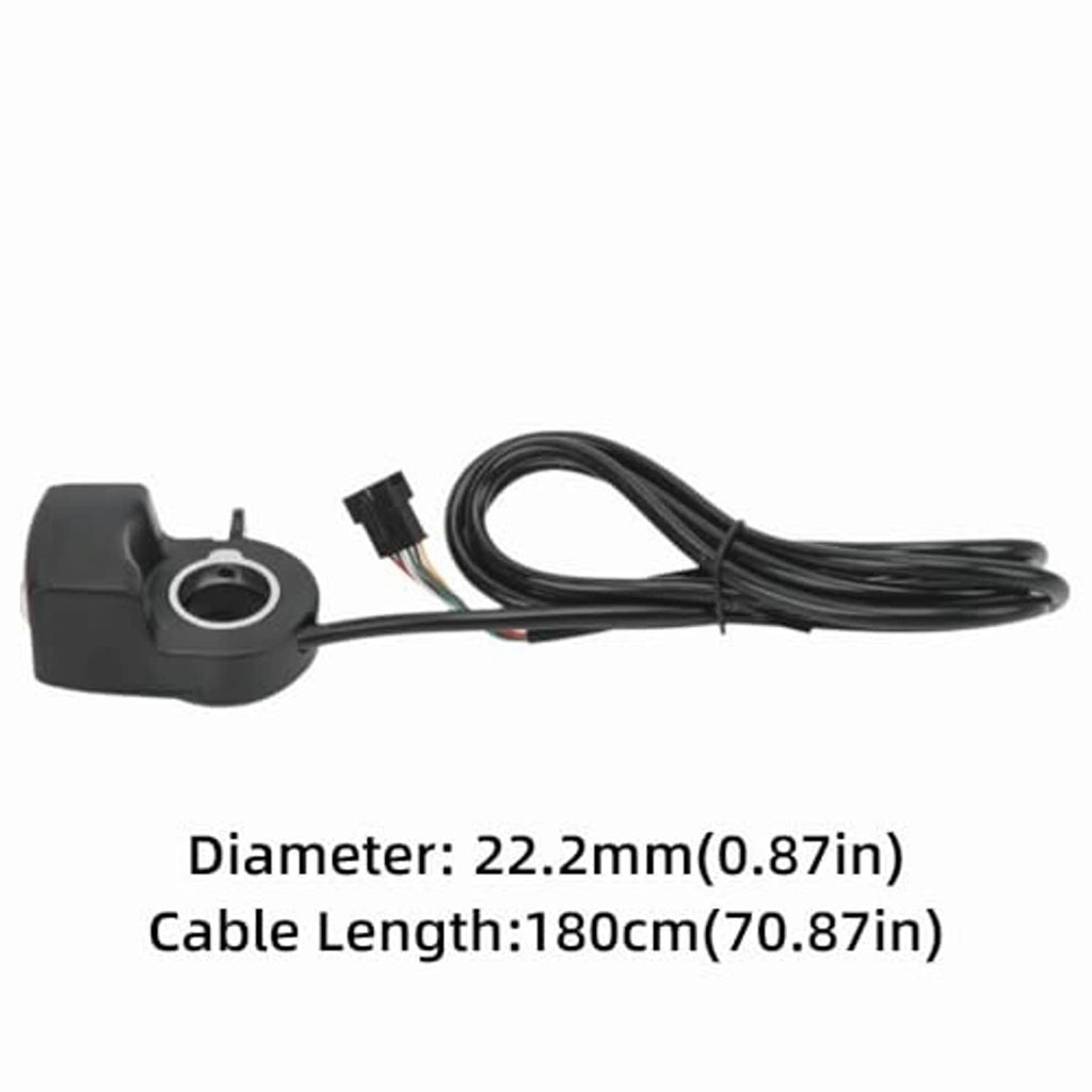 E-bike thumb speed controller with wiring cable coil and mounting collar