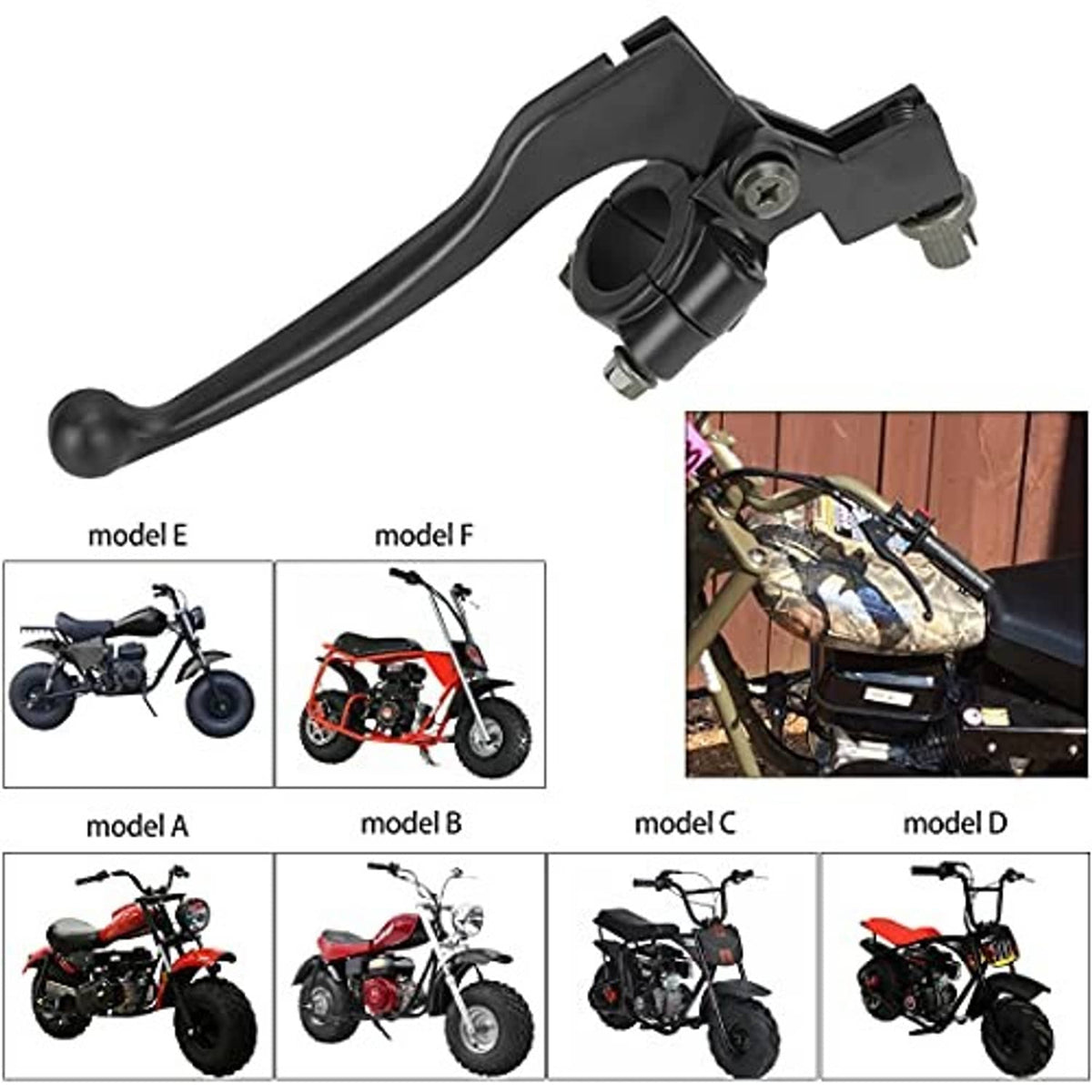 Left brake/clutch lever with mounting clamp and two cable connectors