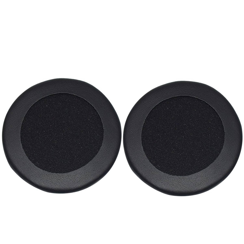 Black ear pad cushion covers, pair of round pads with foam centers