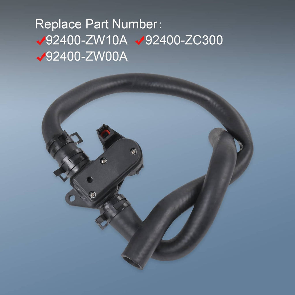 Black heater inlet hose control valve with mounting holes and wiring plug