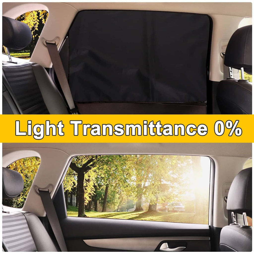 Black car side window shade screen panel for rear door window