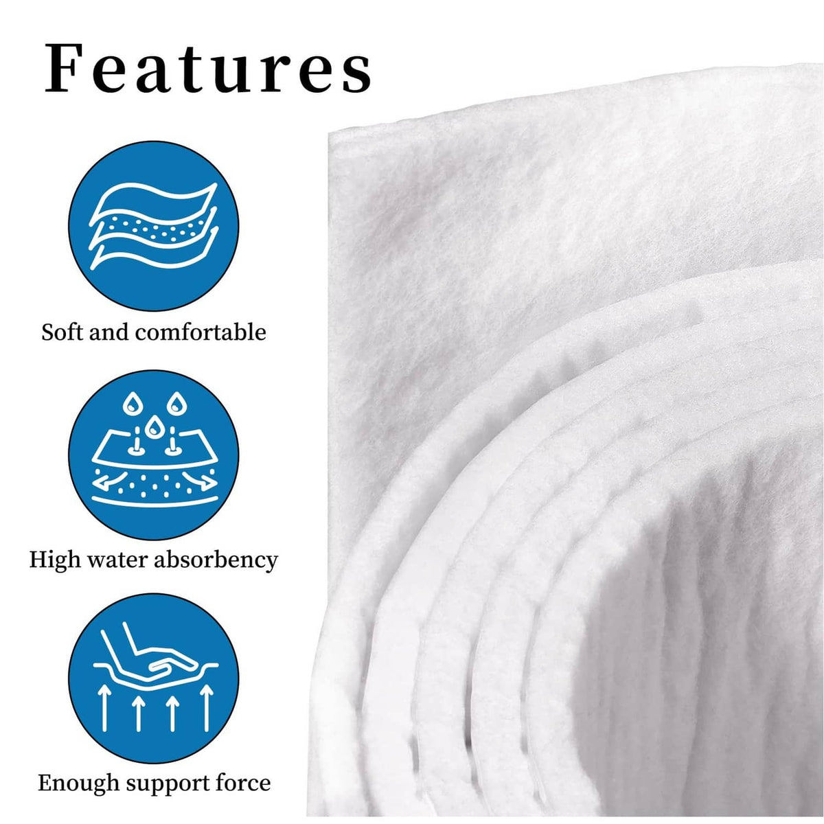 White orthopedic adhesive felt roll showing soft, water-absorbent cushioning texture.