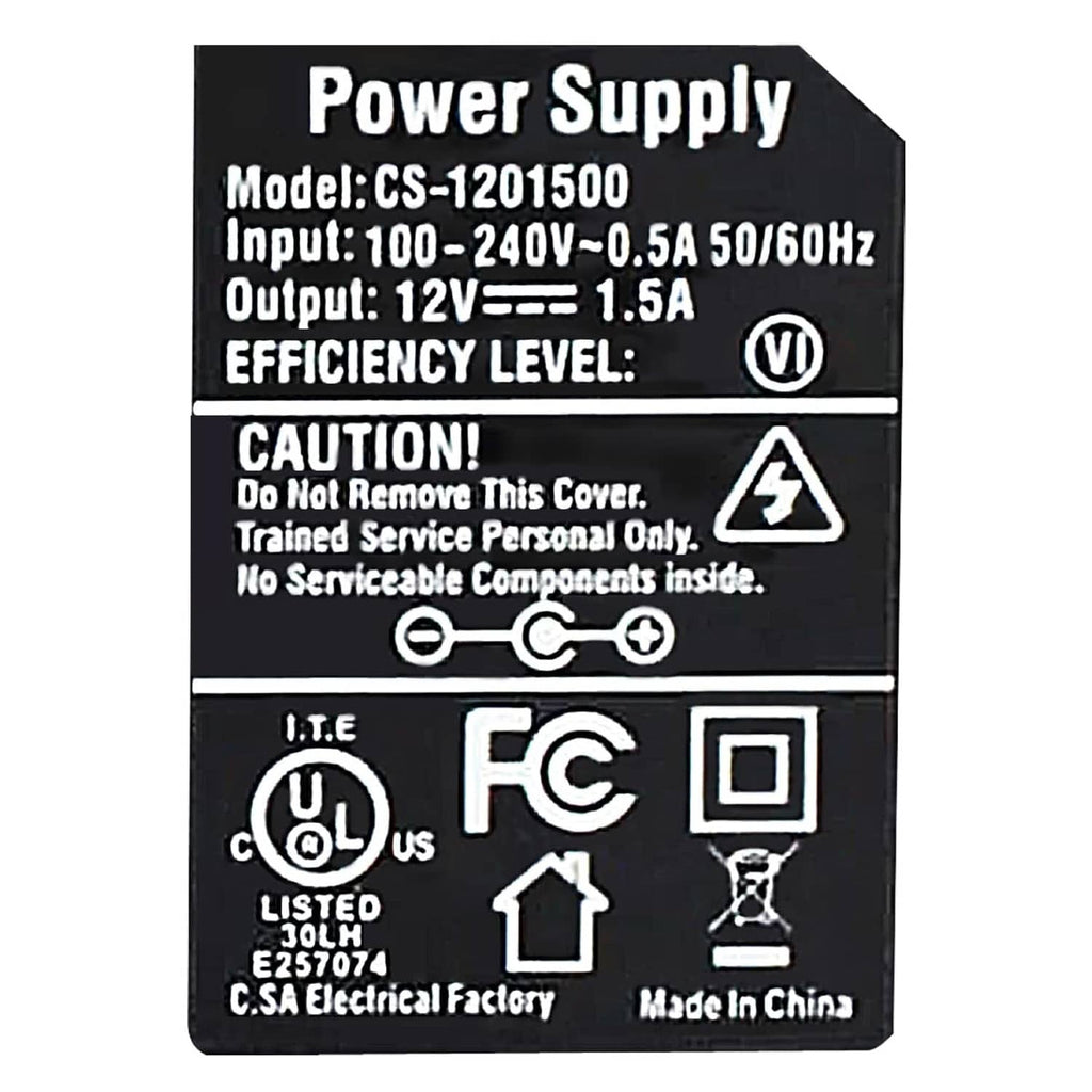 RivetOak DC 12V 1.5A Power (Connector 5.5mm x 2.1mm), 1.5A-(5.5x2.1)