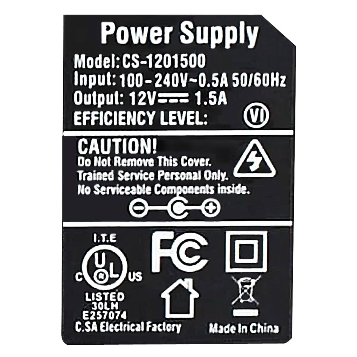 RivetOak DC 12V 1.5A Power (Connector 5.5mm x 2.1mm), 1.5A-(5.5x2.1)
