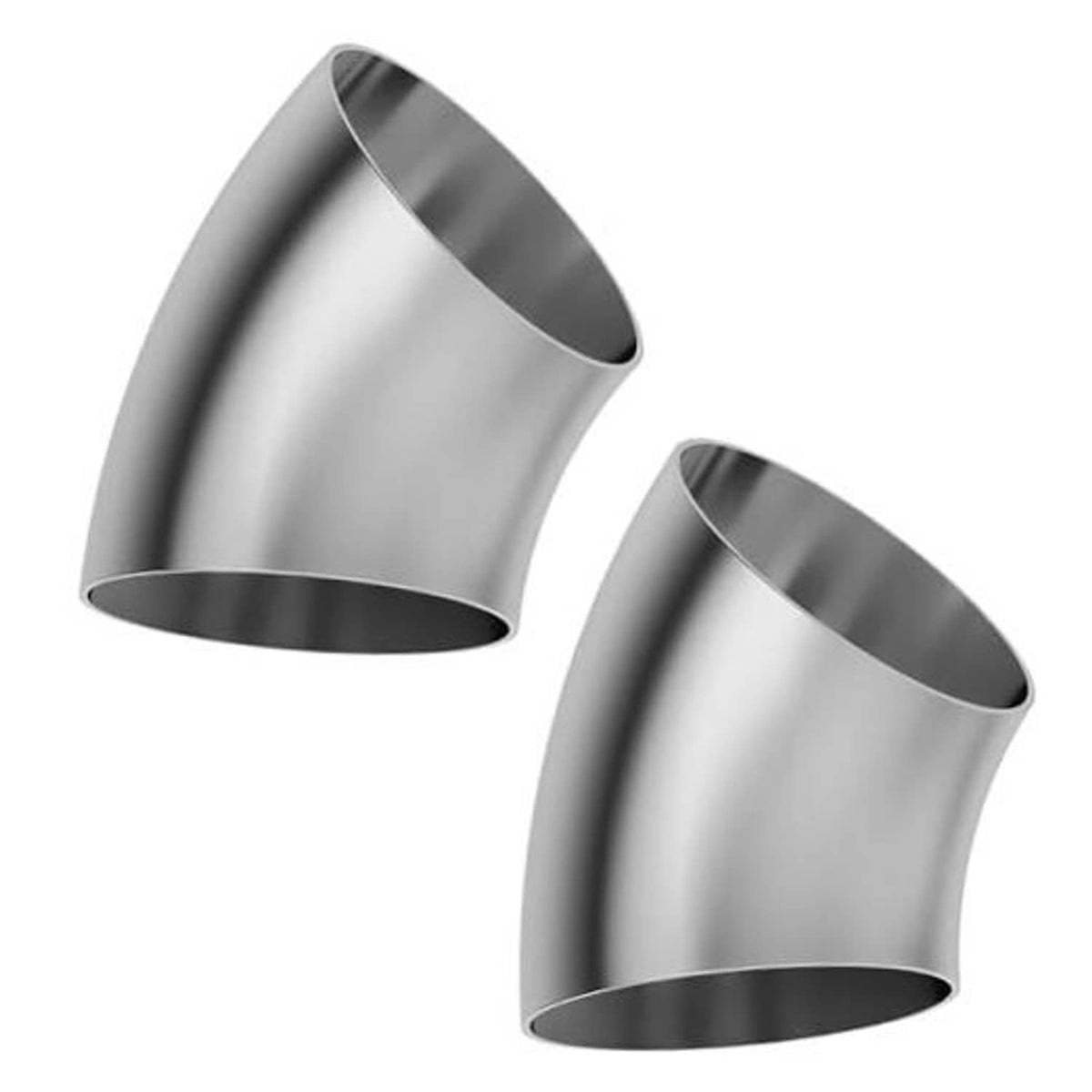 Stainless steel 45-degree exhaust elbow pipe, two-pack, OD 4 inch