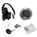 Ignition switch and gas cap kit with keys, fuel cap lid, and hardware bag