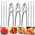 9-piece stainless steel seafood cracker and pick set, lobster and crab tools