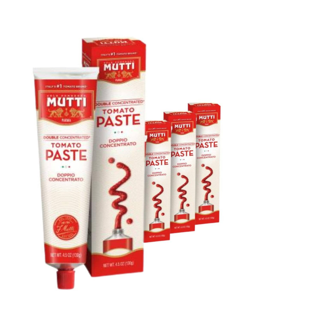 Tomato paste tubes and cartons, Mutti double concentrated (pack of 4)