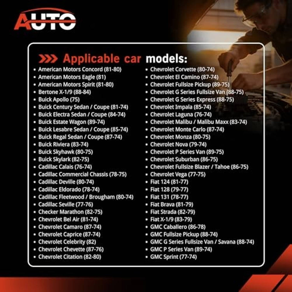 Compatibility chart graphic listing applicable vehicle models for ignition control module