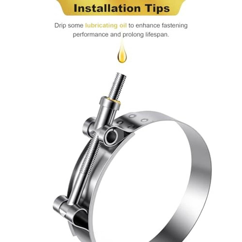 T-bolt hose clamp with nylon insert locknut on the stainless screw