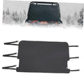 Black windshield cover with elastic straps for UTV, waterproof fabric