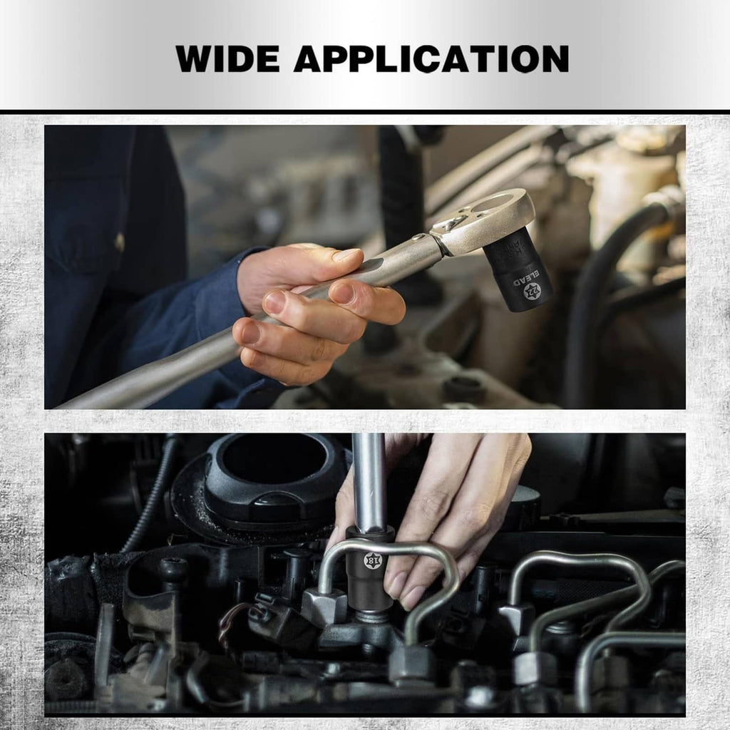 E-torx socket used on car engine components by a mechanic