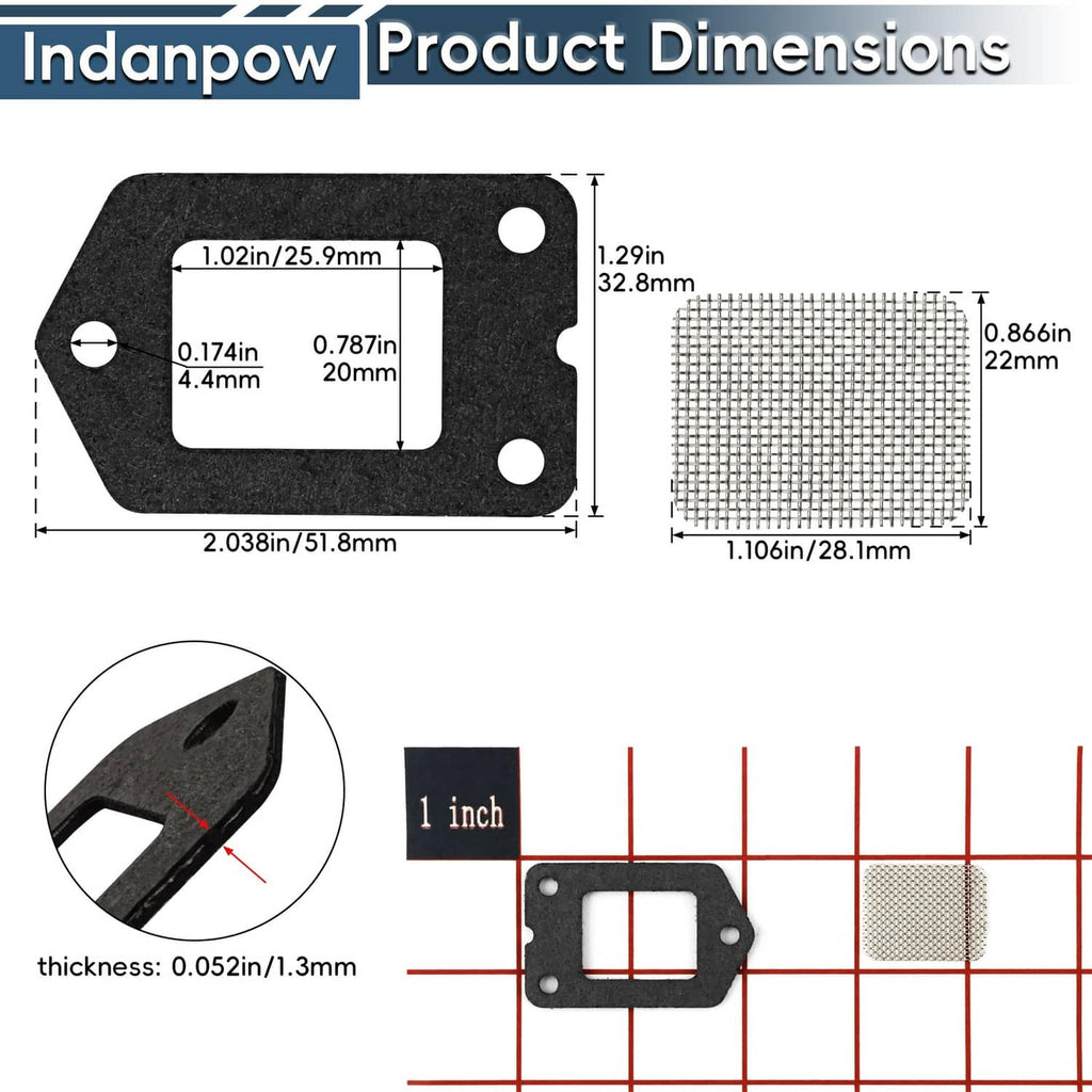 RivetOak SRM-225 Spark Screen and Gasket Compatible with Echo 14586240630 Muffler...