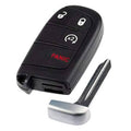 Black keyless entry key fob with panic, lock/unlock and x2 buttons, metal key blade