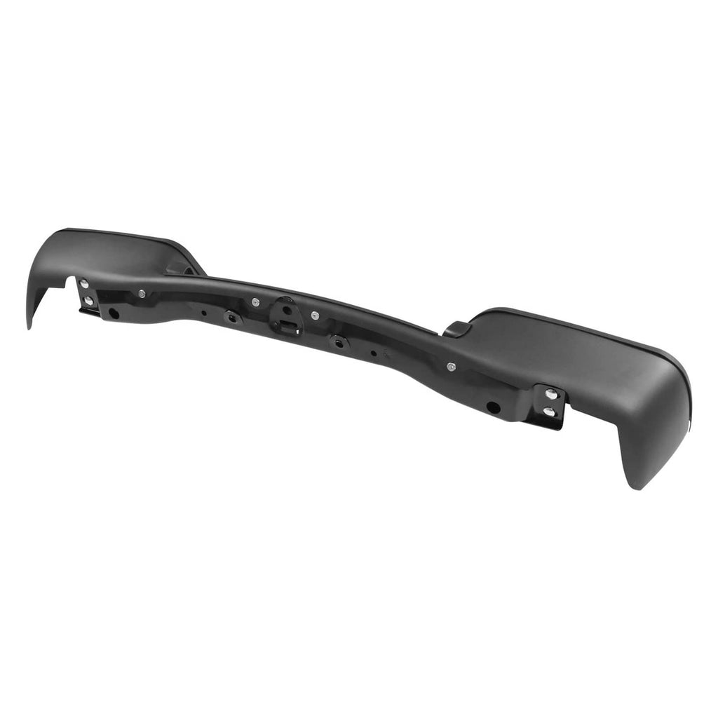 Black rear step bumper cover with underside mounting brackets