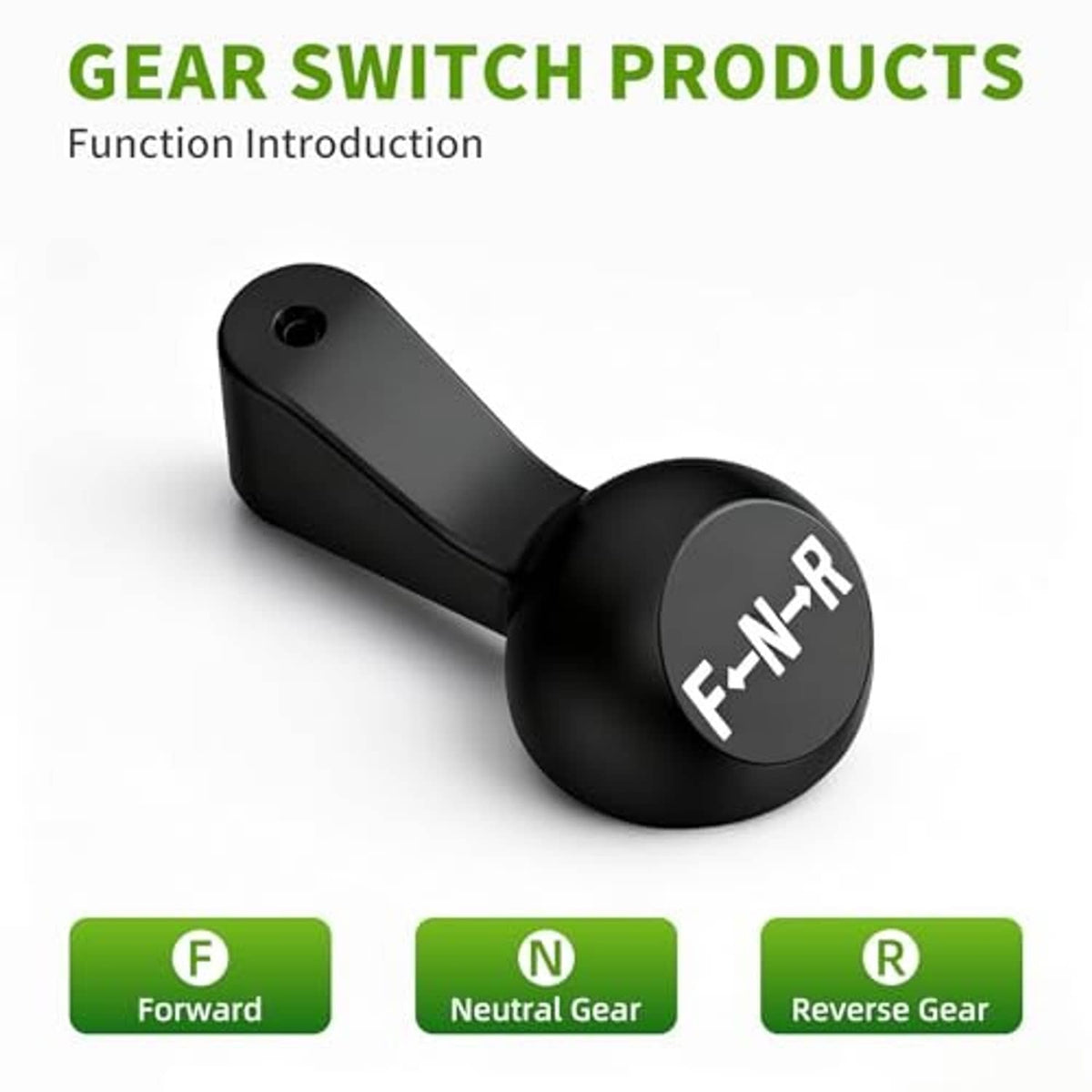 Black F-N-R gear switch handle with round knob