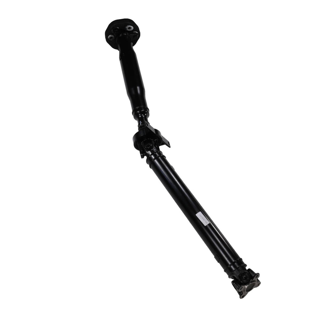 Propeller shaft with flange ends and center joint, black metal