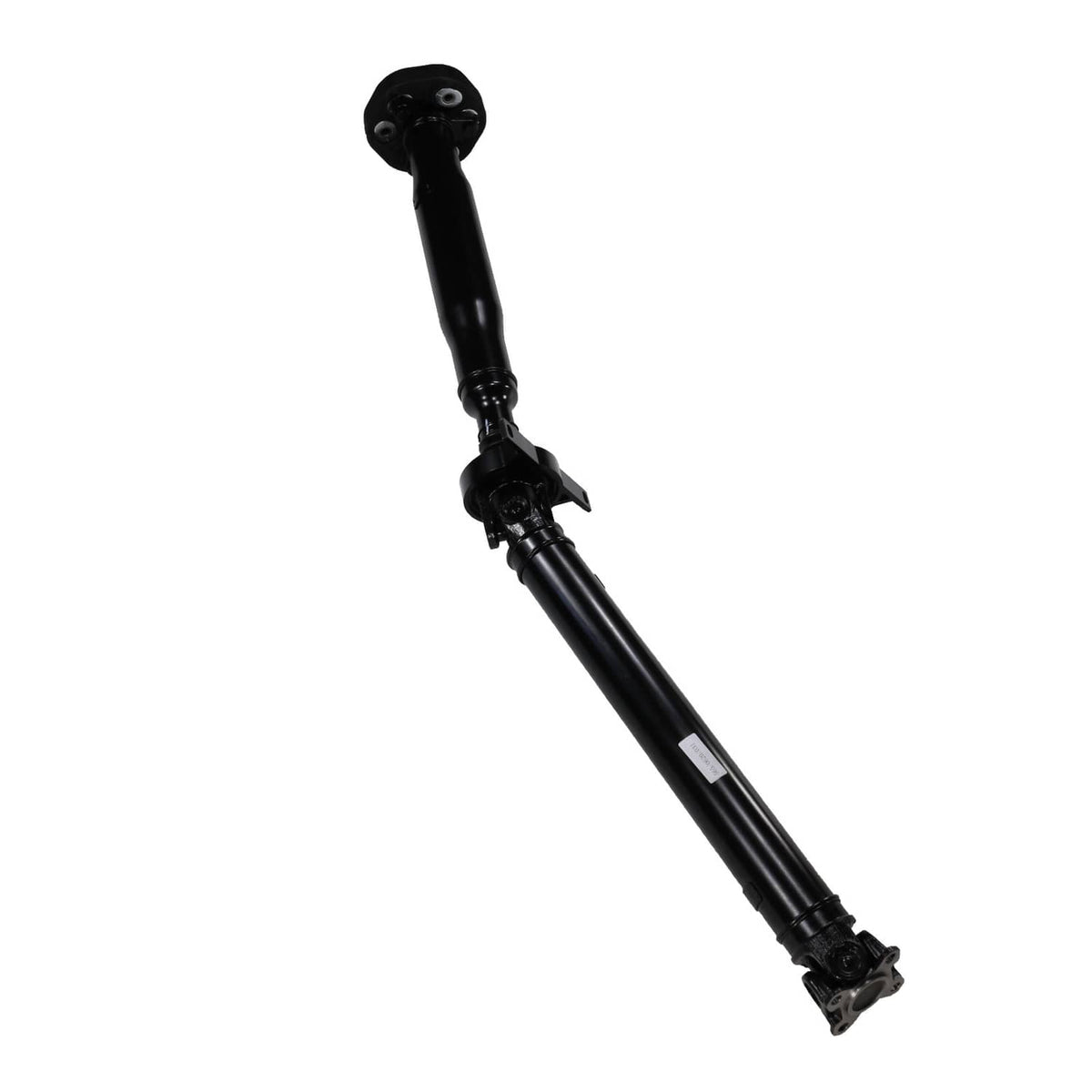 Propeller shaft with flange ends and center joint, black metal