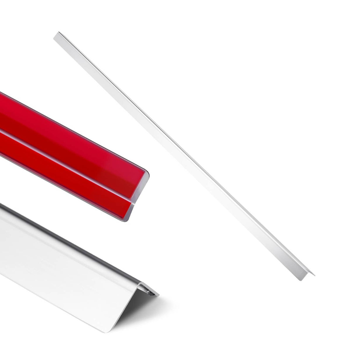 Brushed stainless steel wall corner guard, straight strip with 90-degree edge