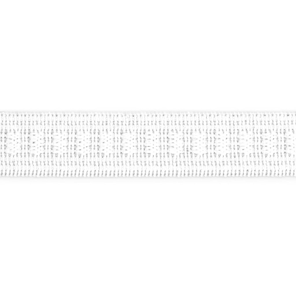 White woven elastic tape texture, non-roll style, close-up fabric weave