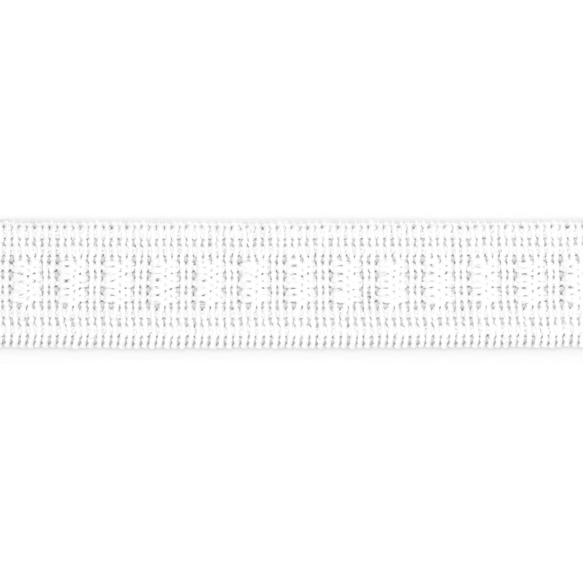 White woven elastic tape texture, non-roll style, close-up fabric weave