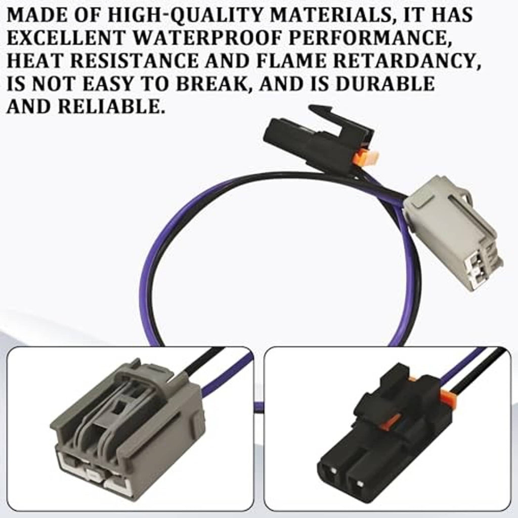 Blower motor resistor wiring harness with purple cable and gray/black connectors