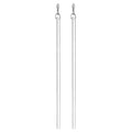 Set of 2 clear acrylic curtain pull rods, 17 in, with silver top loops