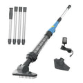 Cordless pool spa vacuum wand with brush head, extension tubes, and accessories