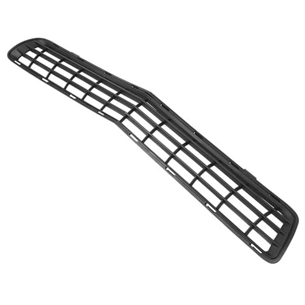 Black grille panel with diagonal slats and curved end frame
