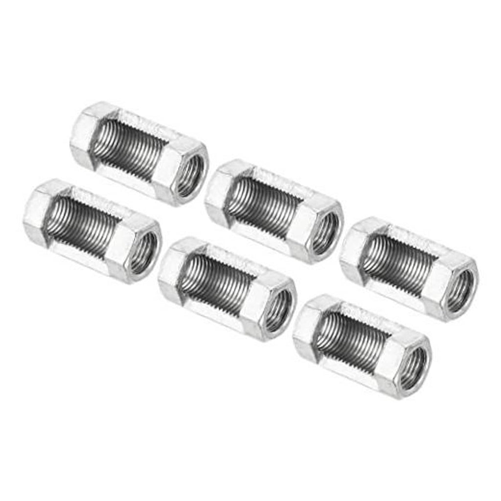 Zinc-plated hex coupling nuts with internal threads, 6-pack fasteners