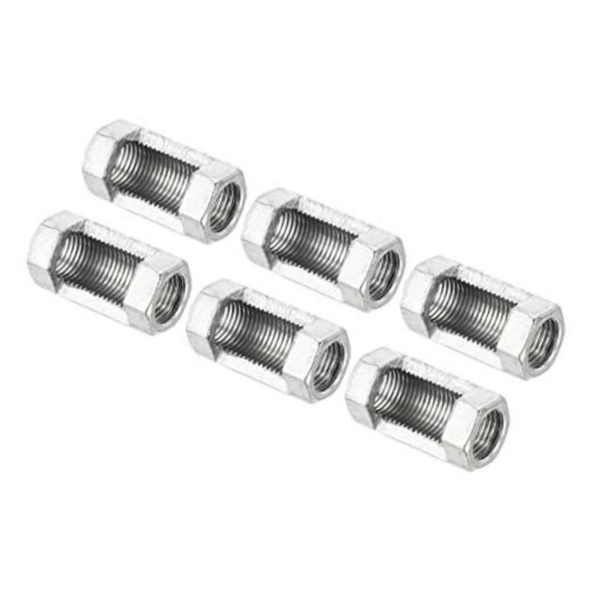 Zinc-plated hex coupling nuts with internal threads, 6-pack fasteners