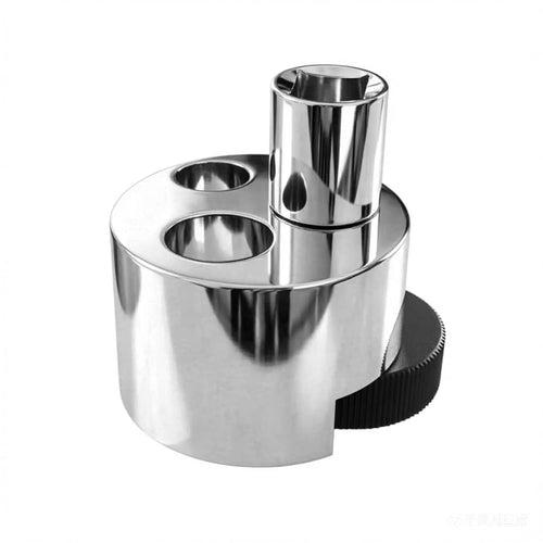 Chrome stud remover extractor tool with knurled roller cam lock collar