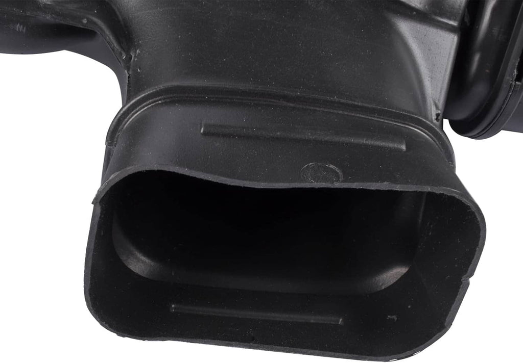 Black air intake resonator opening with smooth molded rim and recessed inlet