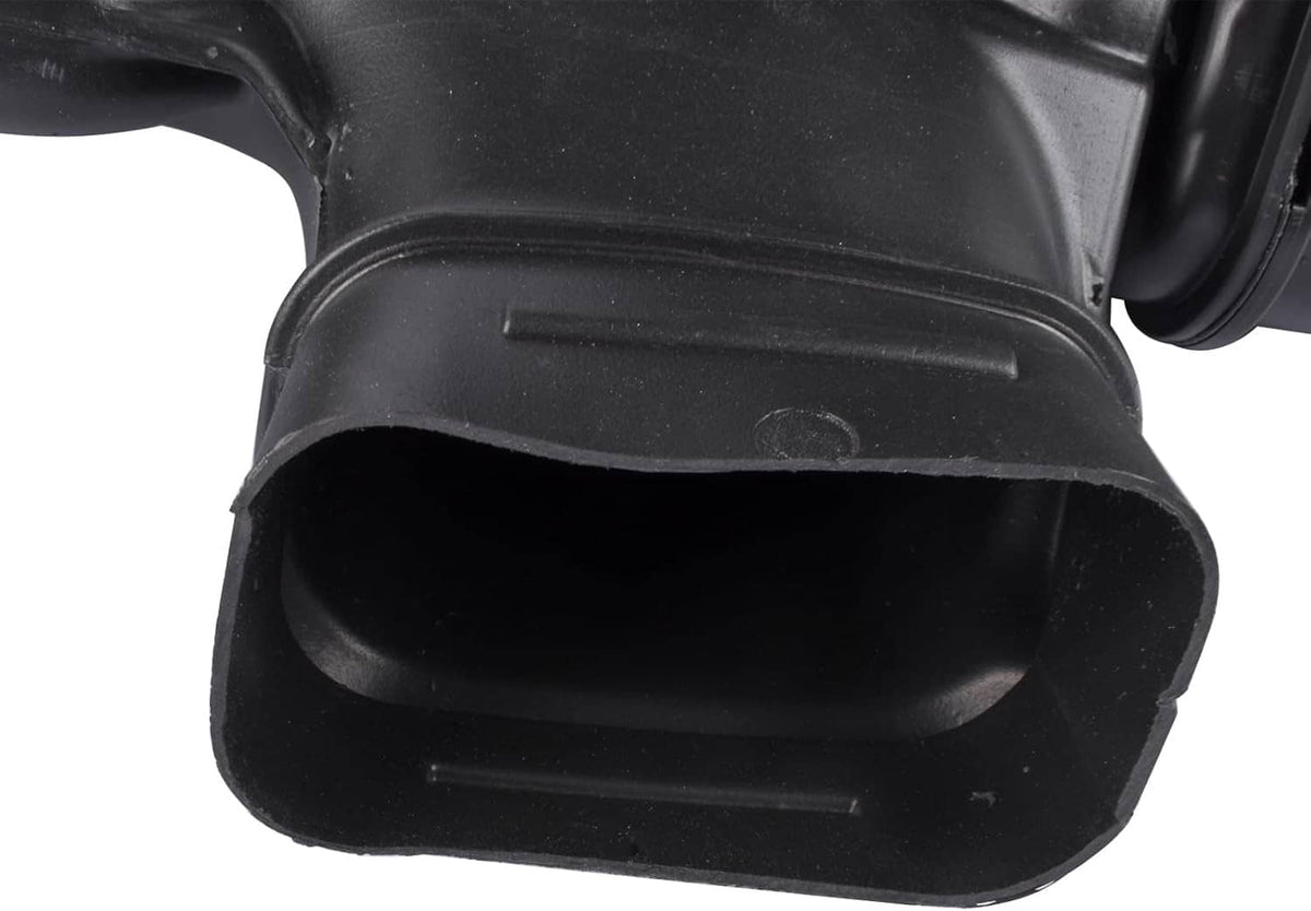 Black air intake resonator opening with smooth molded rim and recessed inlet