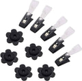 Adjustable anti-wind clips with black flower rubber stoppers for garden flags