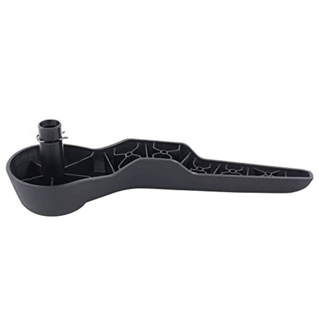Seat adjustment lever handle, dark gray base with molded channels and pivot posts