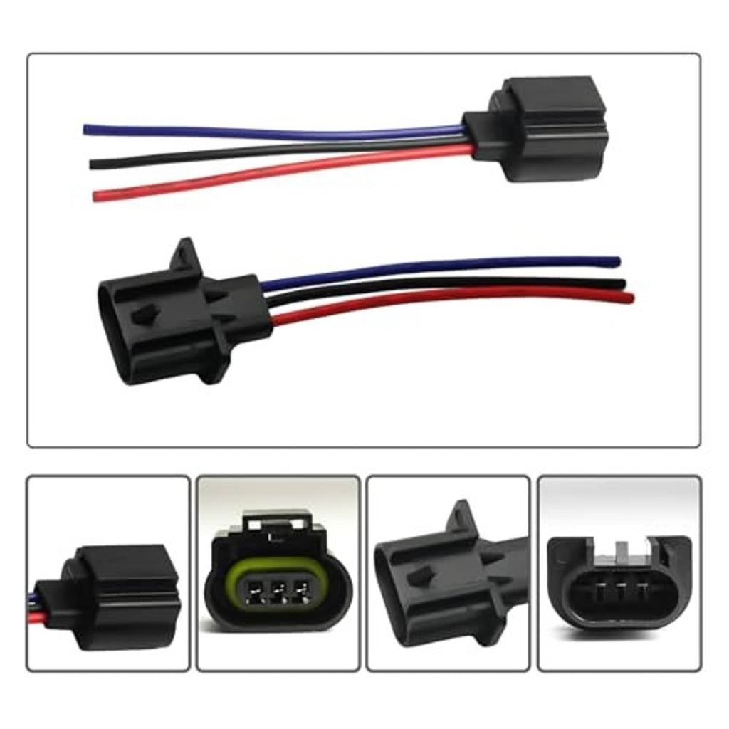 Headlight socket converter kit bundle with two wiring sockets and multiple connector angles